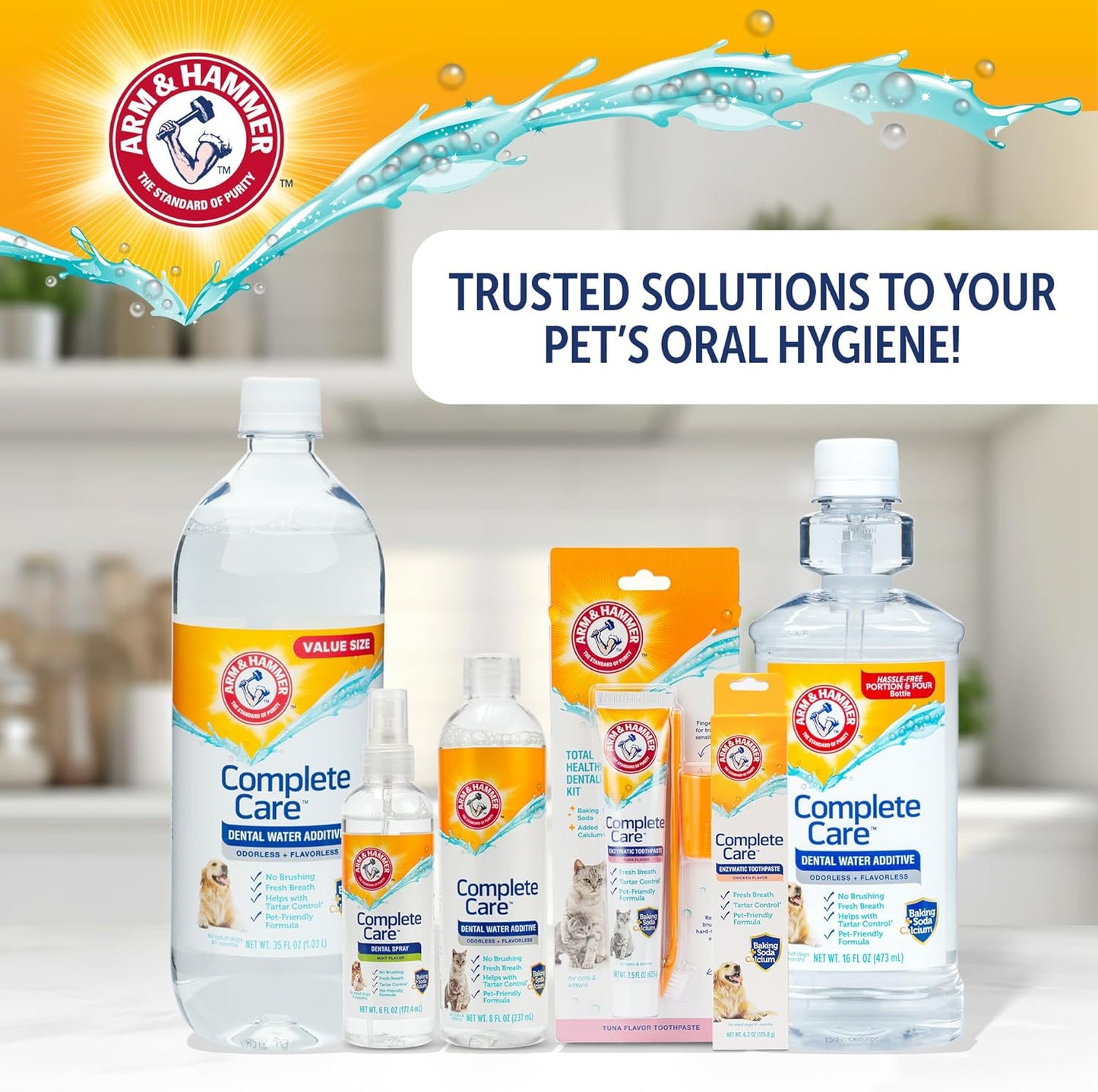 Complete Care Dog Dental Kit Enzymatic Toothpaste 2.5 OZ Chicken Flavor Toothbrush Finger Brush Tartar Baking Soda Formula