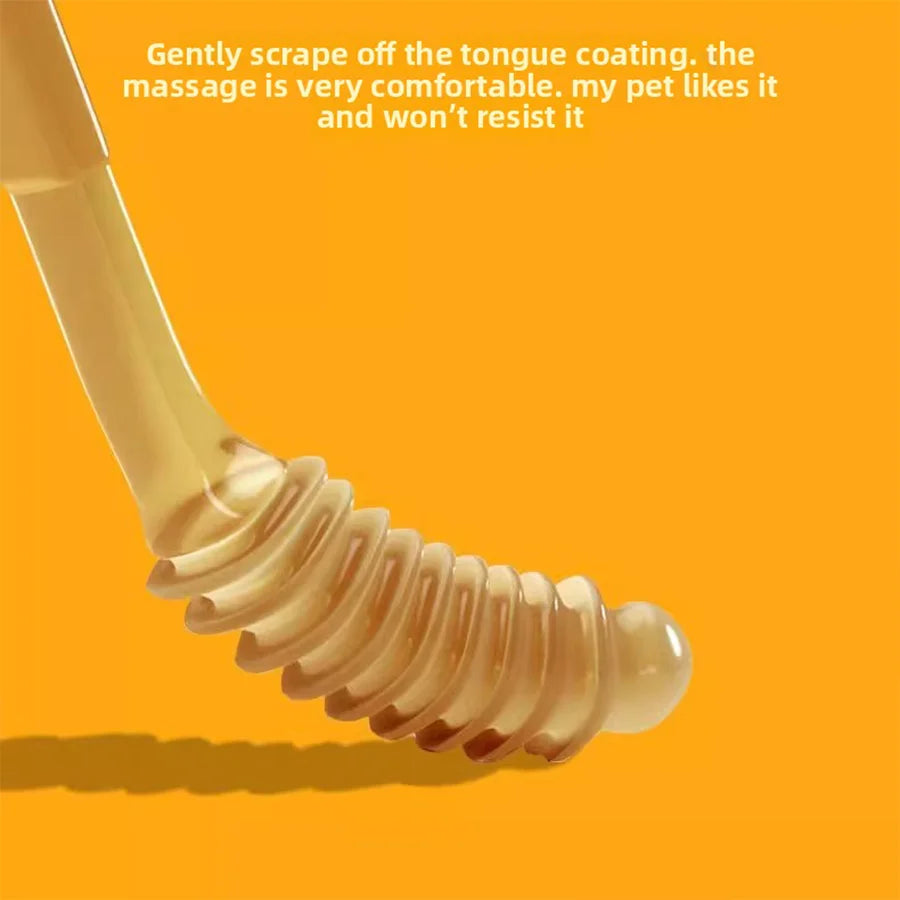 Revitalize Your Pet's Smile: 2Pcs Silicone Toothbrush & Tongue Scraper for Ultimate Oral Care and Massage