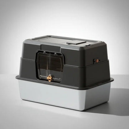 Revolutionary Fully Enclosed Stainless Steel Cat Litter Box - Dual Entry for Ultimate Convenience, Odor-Lock Design, Spacious 23.6" x 15.75" x 15.75" Litter Pan - Exclusive Black Friday Special!