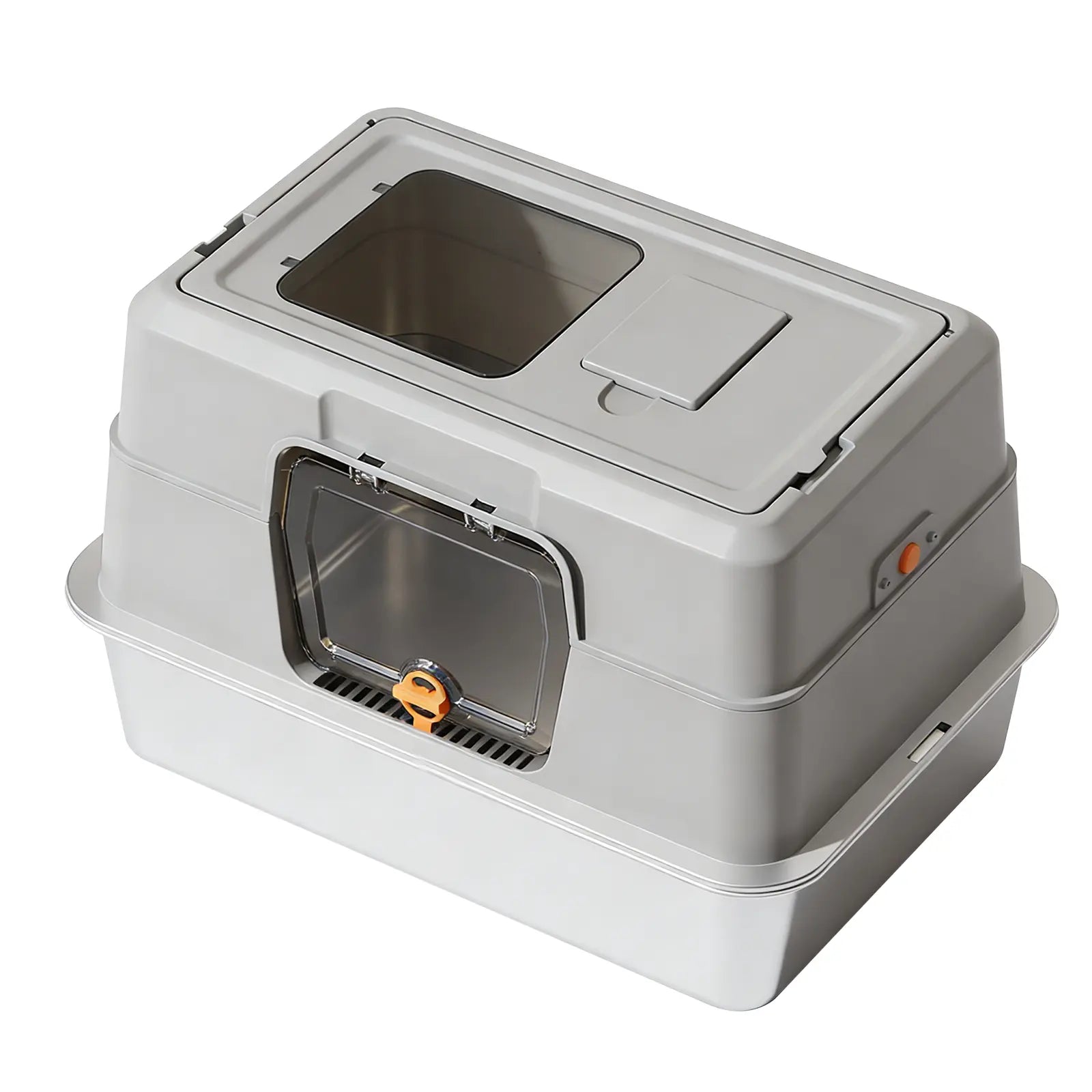Revolutionary Fully Enclosed Stainless Steel Cat Litter Box - Dual Entry for Ultimate Convenience, Odor-Lock Design, Spacious 23.6" x 15.75" x 15.75" Litter Pan - Exclusive Black Friday Special!