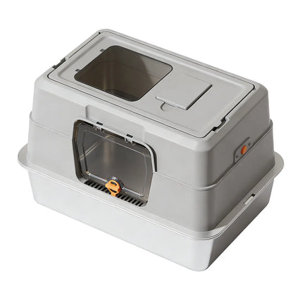 Revolutionary Fully Enclosed Stainless Steel Cat Litter Box - Dual Entry for Ultimate Convenience, Odor-Lock Design, Spacious 23.6" x 15.75" x 15.75" Litter Pan - Exclusive Black Friday Special!