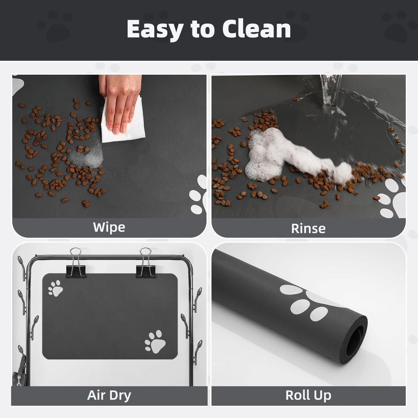 Pet Feeding Mat-Absorbent Dog Mat for Food and Water Bowl-No Stains Easy Clean Dog Food Mat-Quick Dry Water Dispenser-Puppy Supplies Accessories