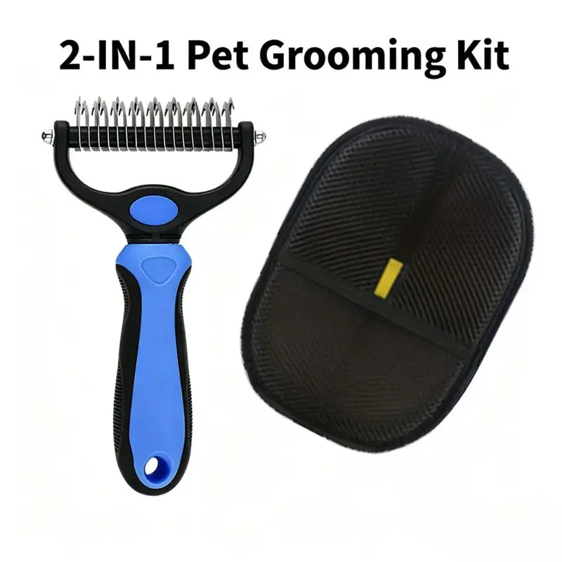 Universal Pet Detangling Comb: The Essential Double-Sided Grooming Tool for Dogs & Cats - Effortlessly Remove Shedding Hair and Keep Coats Healthy!
