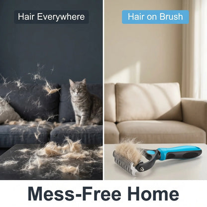 Universal Pet Detangling Comb: The Essential Double-Sided Grooming Tool for Dogs & Cats - Effortlessly Remove Shedding Hair and Keep Coats Healthy!