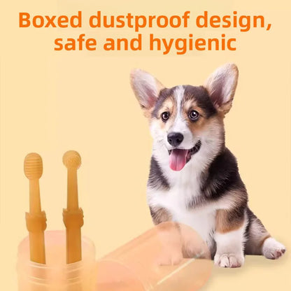 Revitalize Your Pet's Smile: 2Pcs Silicone Toothbrush & Tongue Scraper for Ultimate Oral Care and Massage