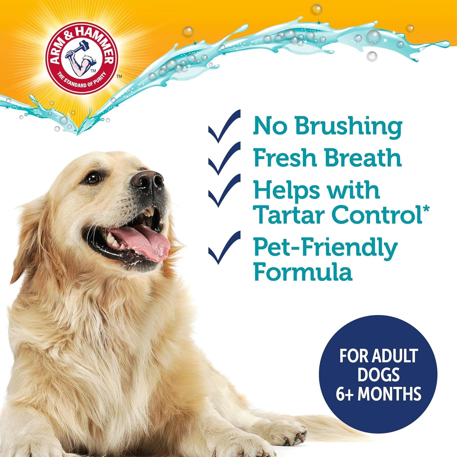 Complete Care Dog Dental Water Additive, Odorless Flavorless Daily Oral Care Solution with Baking Soda and Calcium for Plaque, Tartar, and Fresh Breath, 16 Fl Oz