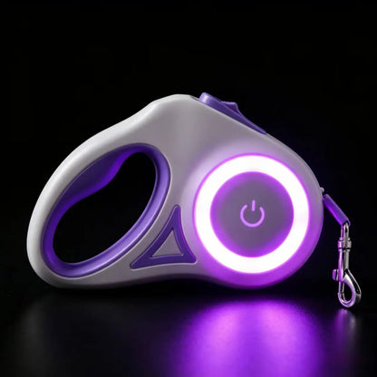 Illuminate Your Night Walks with the Pawzseek LED Retractable Dog Leash - A Must-Have for Safe Evening Strolls!
