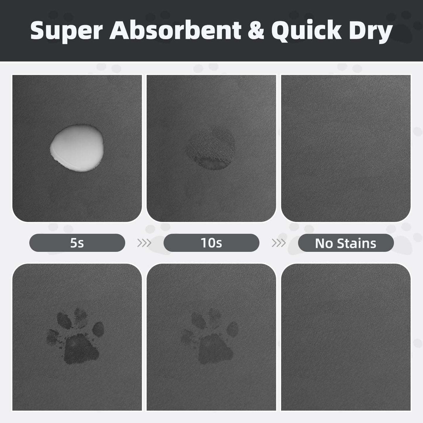 Pet Feeding Mat-Absorbent Dog Mat for Food and Water Bowl-No Stains Easy Clean Dog Food Mat-Quick Dry Water Dispenser-Puppy Supplies Accessories
