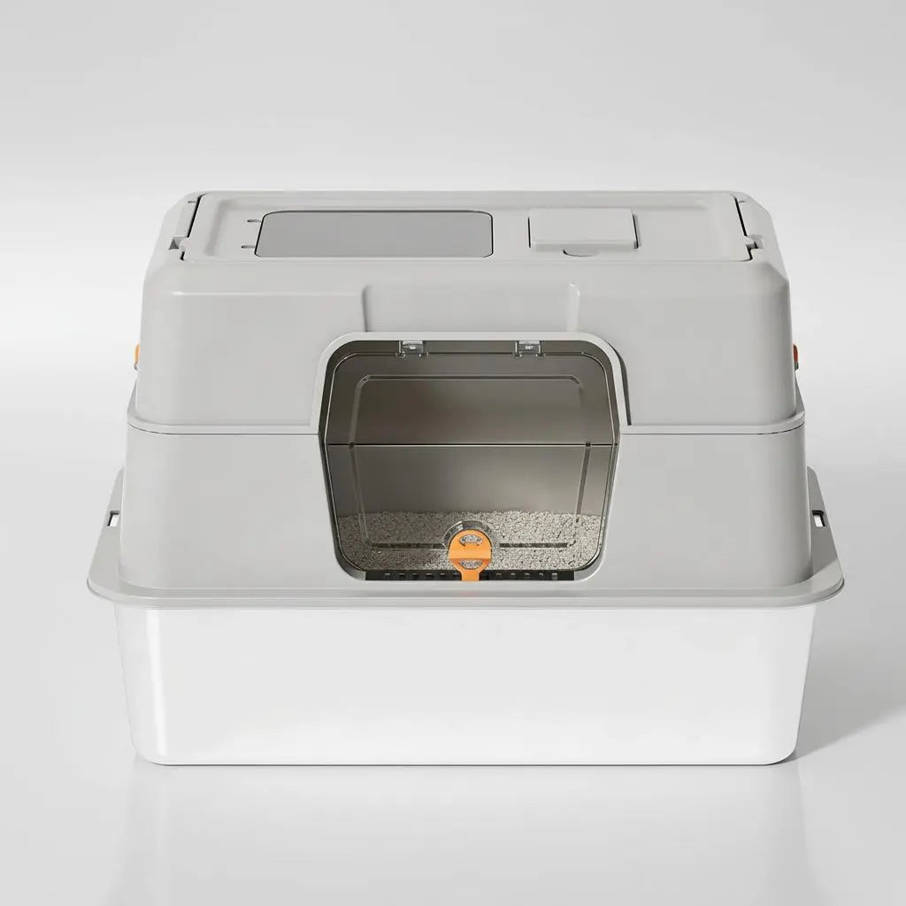 Revolutionary Fully Enclosed Stainless Steel Cat Litter Box - Dual Entry for Ultimate Convenience, Odor-Lock Design, Spacious 23.6" x 15.75" x 15.75" Litter Pan - Exclusive Black Friday Special!