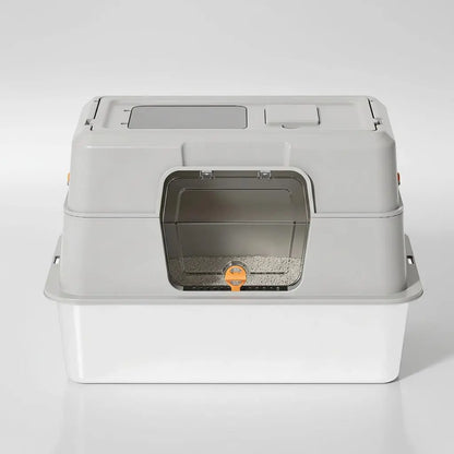Revolutionary Fully Enclosed Stainless Steel Cat Litter Box - Dual Entry for Ultimate Convenience, Odor-Lock Design, Spacious 23.6" x 15.75" x 15.75" Litter Pan - Exclusive Black Friday Special!