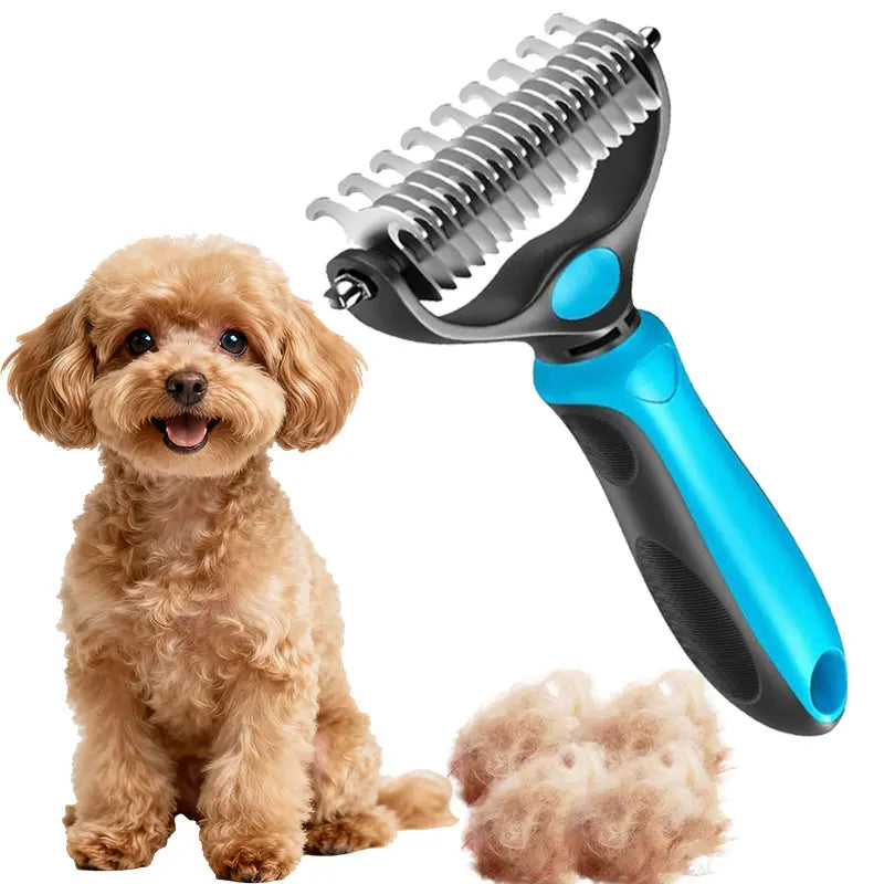 Universal Pet Detangling Comb: The Essential Double-Sided Grooming Tool for Dogs & Cats - Effortlessly Remove Shedding Hair and Keep Coats Healthy!