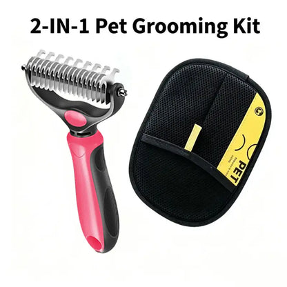 Universal Pet Detangling Comb: The Essential Double-Sided Grooming Tool for Dogs & Cats - Effortlessly Remove Shedding Hair and Keep Coats Healthy!