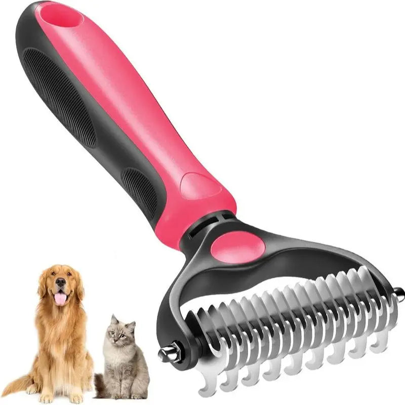Universal Pet Detangling Comb: The Essential Double-Sided Grooming Tool for Dogs & Cats - Effortlessly Remove Shedding Hair and Keep Coats Healthy!