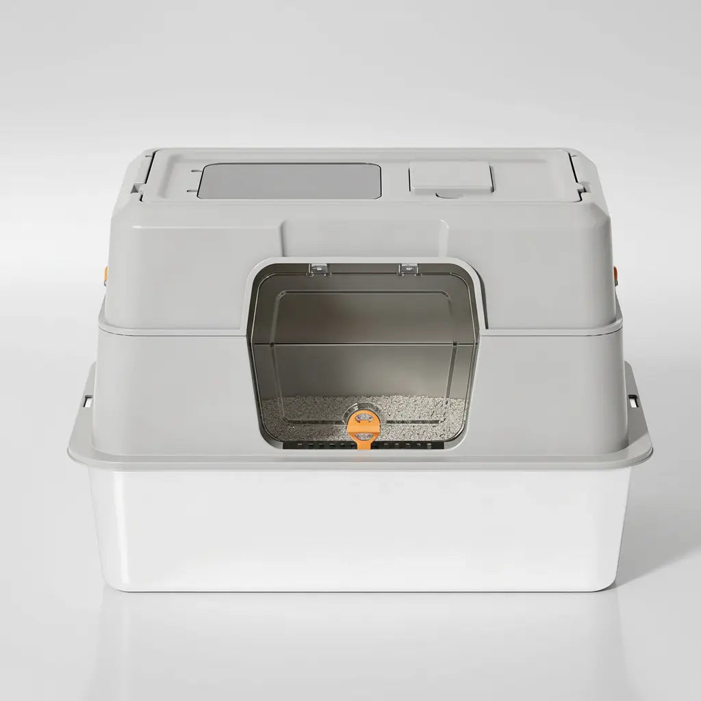 Revolutionary Fully Enclosed Stainless Steel Cat Litter Box - Dual Entry for Ultimate Convenience, Odor-Lock Design, Spacious 23.6" x 15.75" x 15.75" Litter Pan - Exclusive Black Friday Special!
