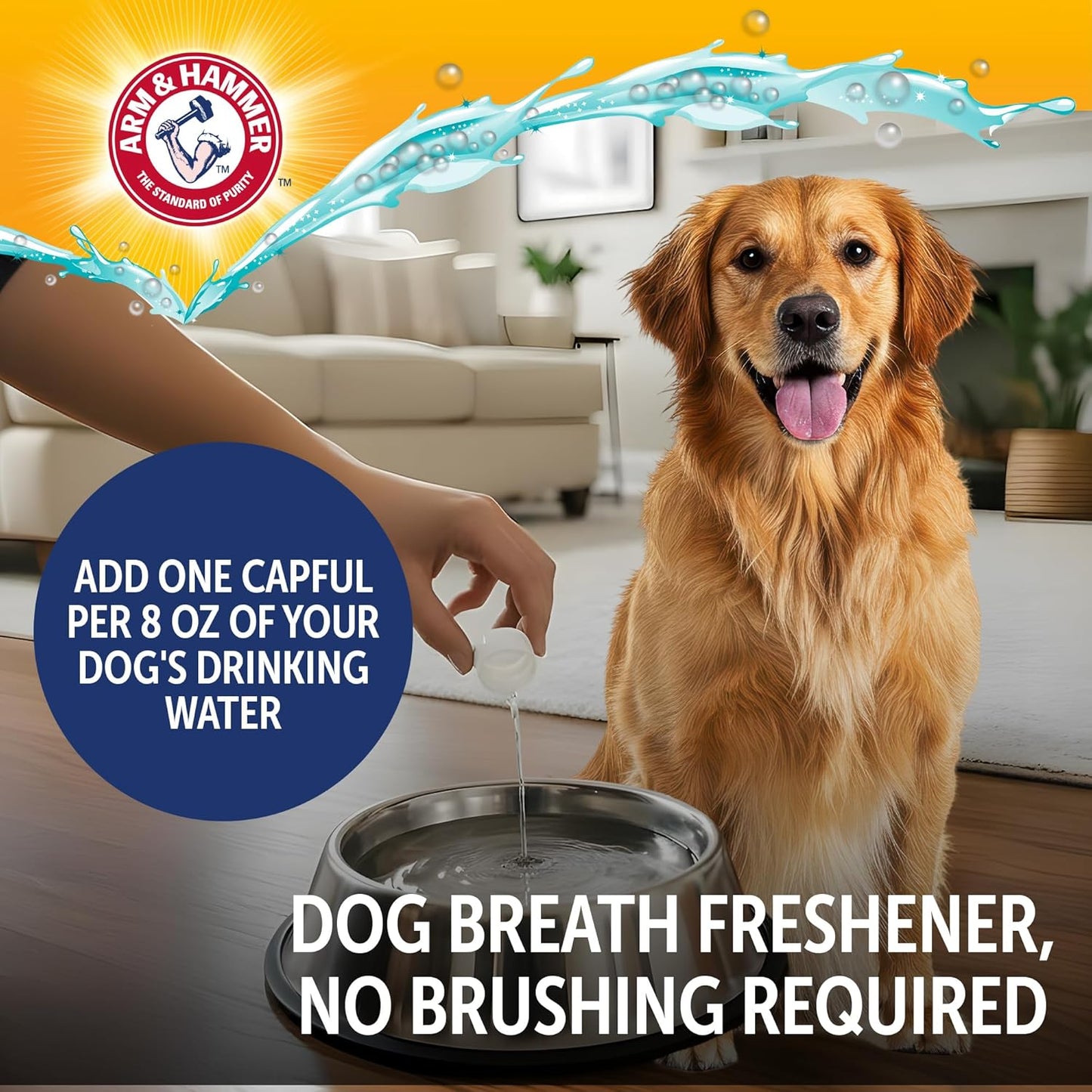Complete Care Dog Dental Water Additive, Odorless Flavorless Daily Oral Care Solution with Baking Soda and Calcium for Plaque, Tartar, and Fresh Breath, 16 Fl Oz